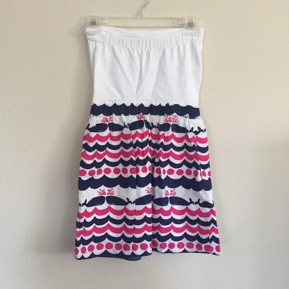 Lilly Pulitzer Pink and Blue Strapless Dress - Picture 8 of 8